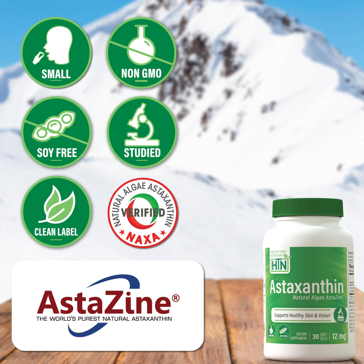 Health Thru Nutrition Astaxanthin Triple Strength 12mg Supplement