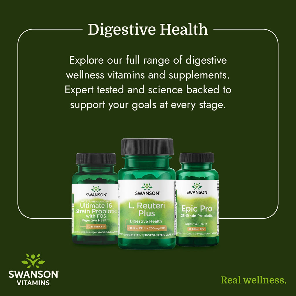 Swanson L. Reuteri Probiotic with Prebiotic for Gut Health