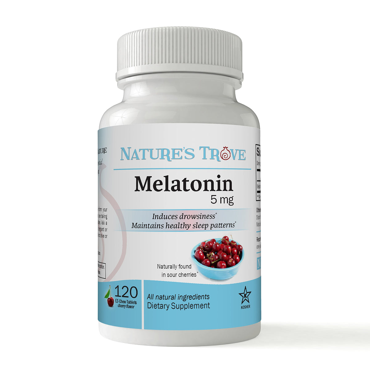 Nature's Trove Melatonin 5mg Chewable Tablets - 120 Tablets