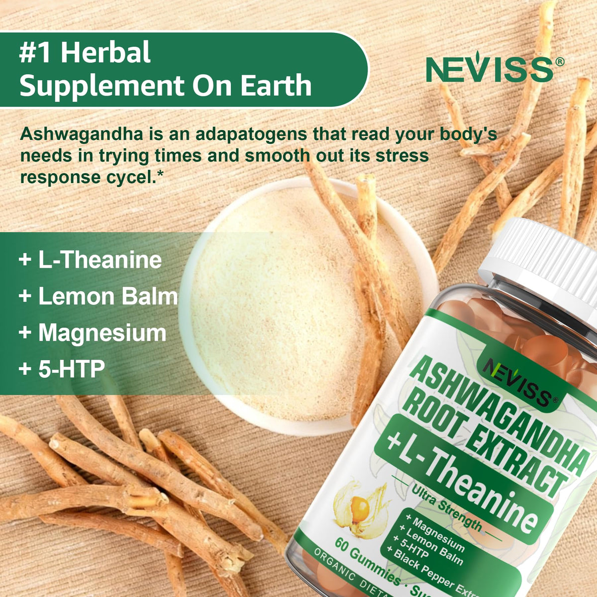 NEVISS Ashwagandha Gummies 2000mg