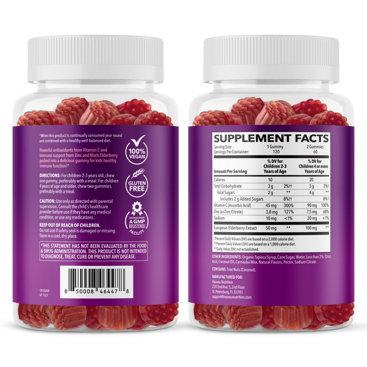 Havasu Nutrition Elderberry Gummies for Kids with Vitamin C & Zinc - 120 Gummies - image 7