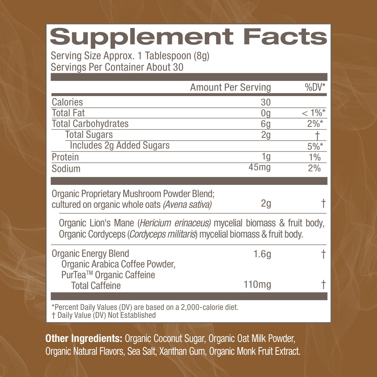 OM Mushroom Superfood Coffee Latte Blend Powder - 240g - image 3