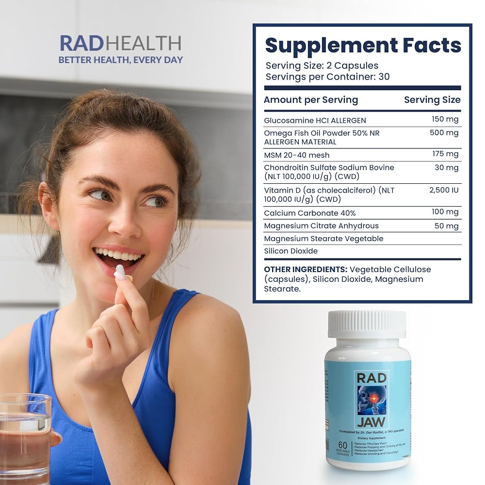 Rad Health RAD JAW TMJ Supplement for Jaw Discomfort - 60 Capsules - image 5