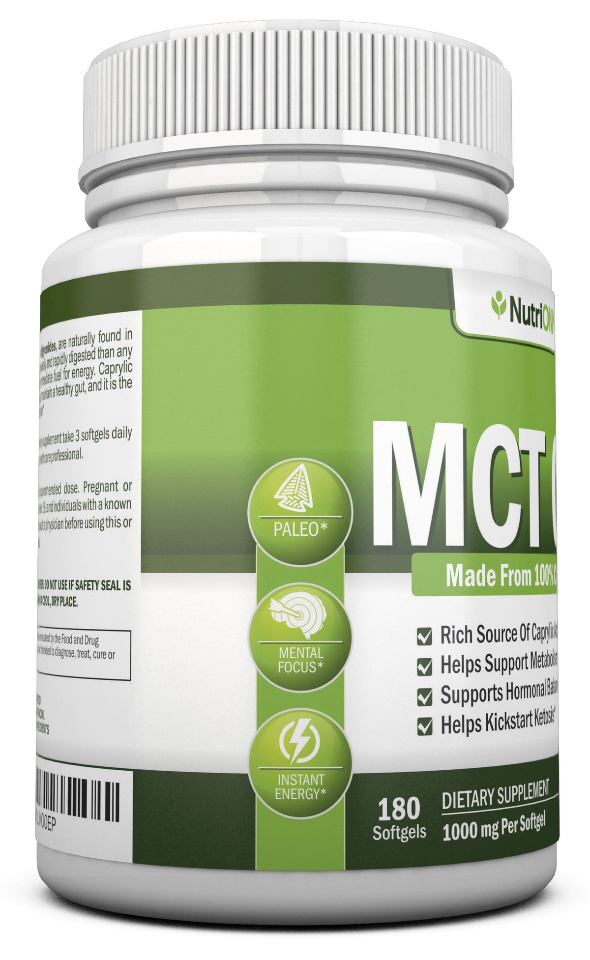 NutriONN MCT Oil 3000mg Per Serving - 180 Softgels - image 4