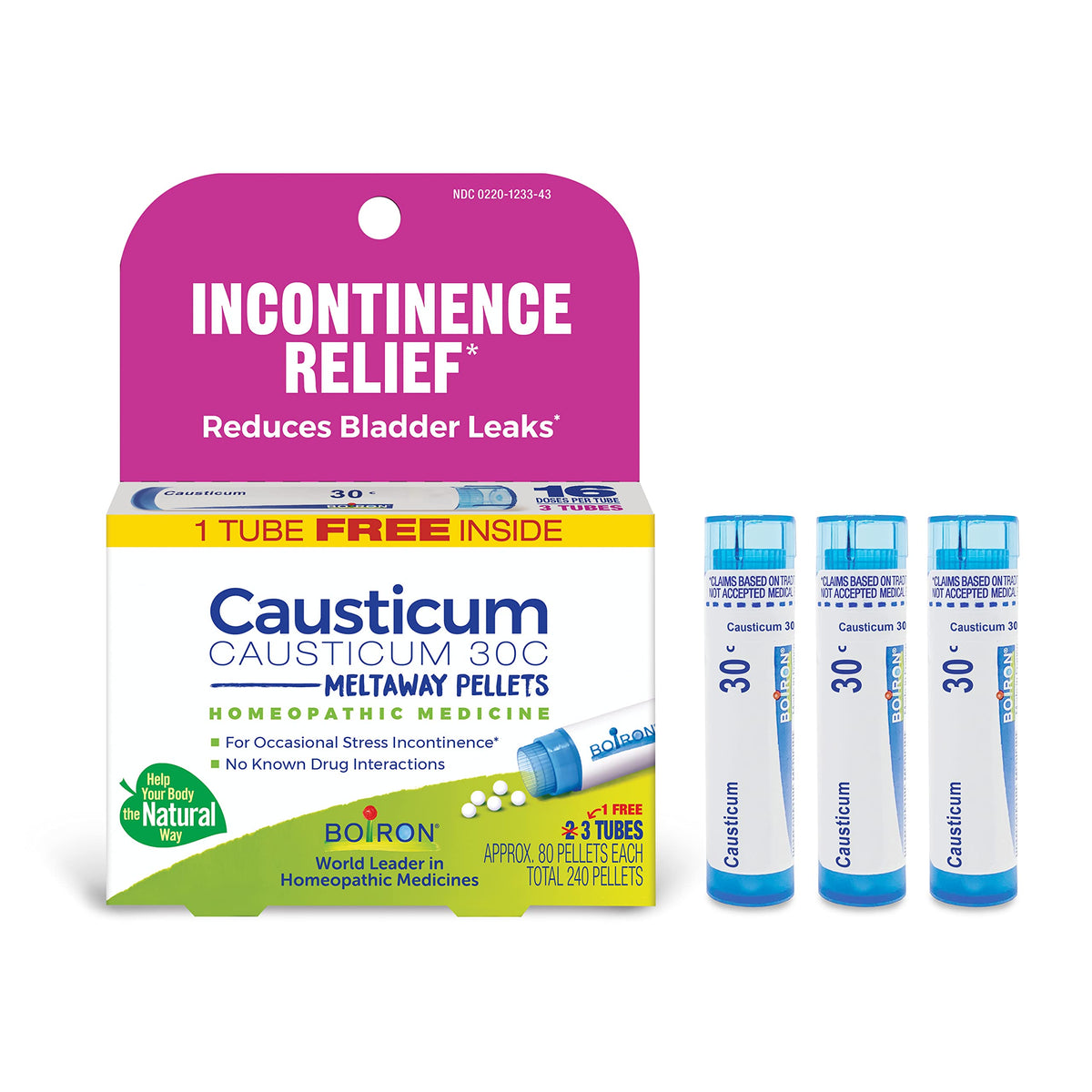 Boiron Causticum 30C Homeopathic Medicine for Incontinence Relief - 240 Pellets