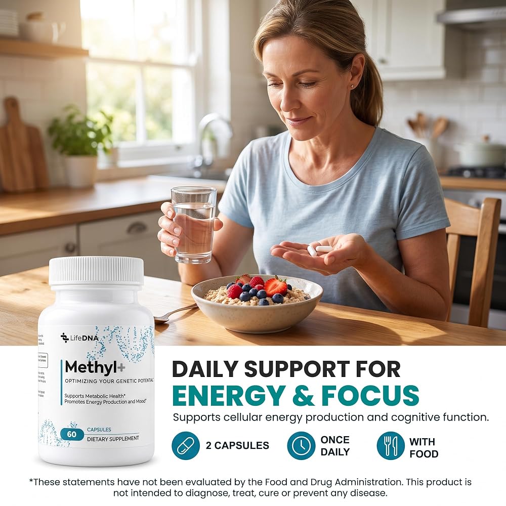 LIFEDNA Methyl + Methylfolate 5-MTHF & TMG Formula - 60 Capsules - image 3