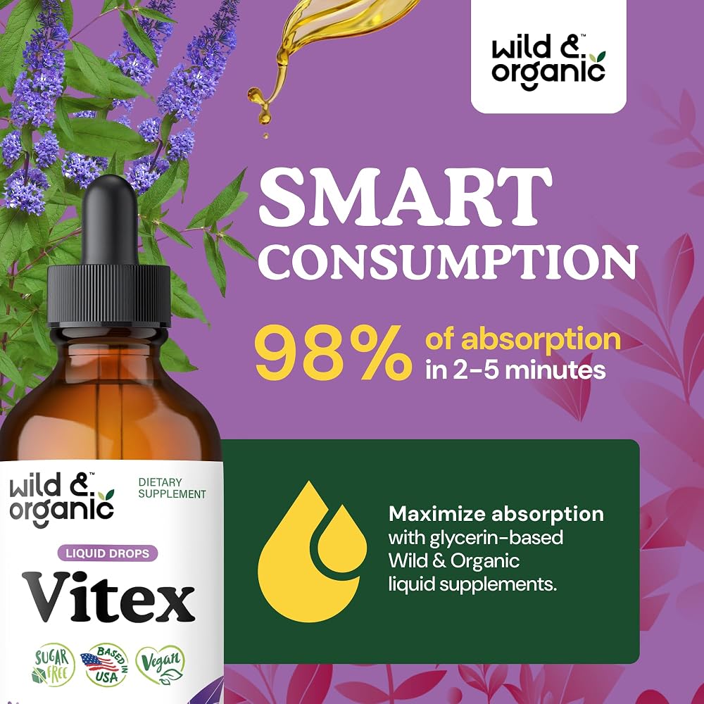 Wild & Organic Vitex Supplement for Women - Organic Chasteberry