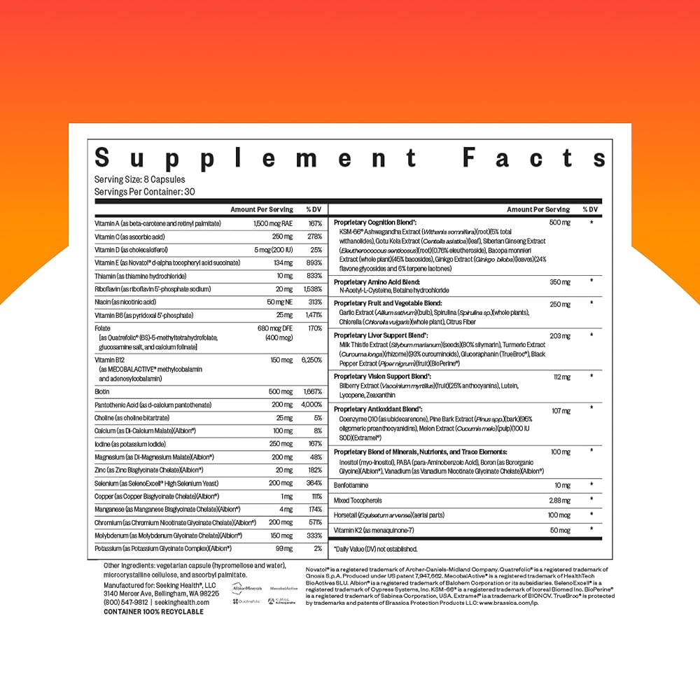Seeking Health Optimal Multivitamin with CoQ10 - 240 Capsules - image 2
