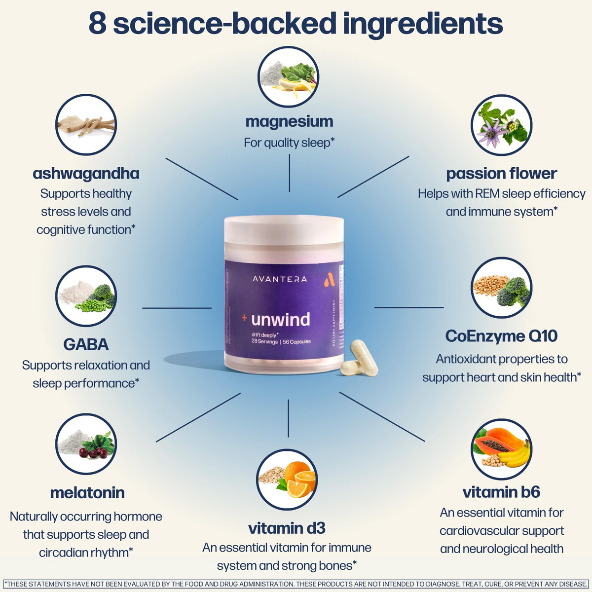 Avantera Unwind Stress and Sleep Supplement - 56 Vegan Capsules - image 5
