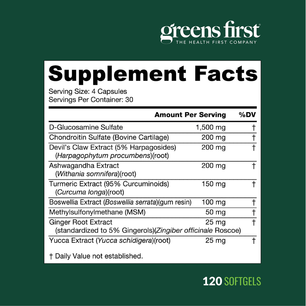 Greens First Joint Health First Natural Support - 120 Softgels - image 8