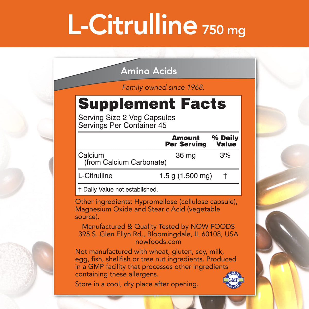 NOW Foods Citrulline 750mg - 90 Vegetarian Capsules - image 2