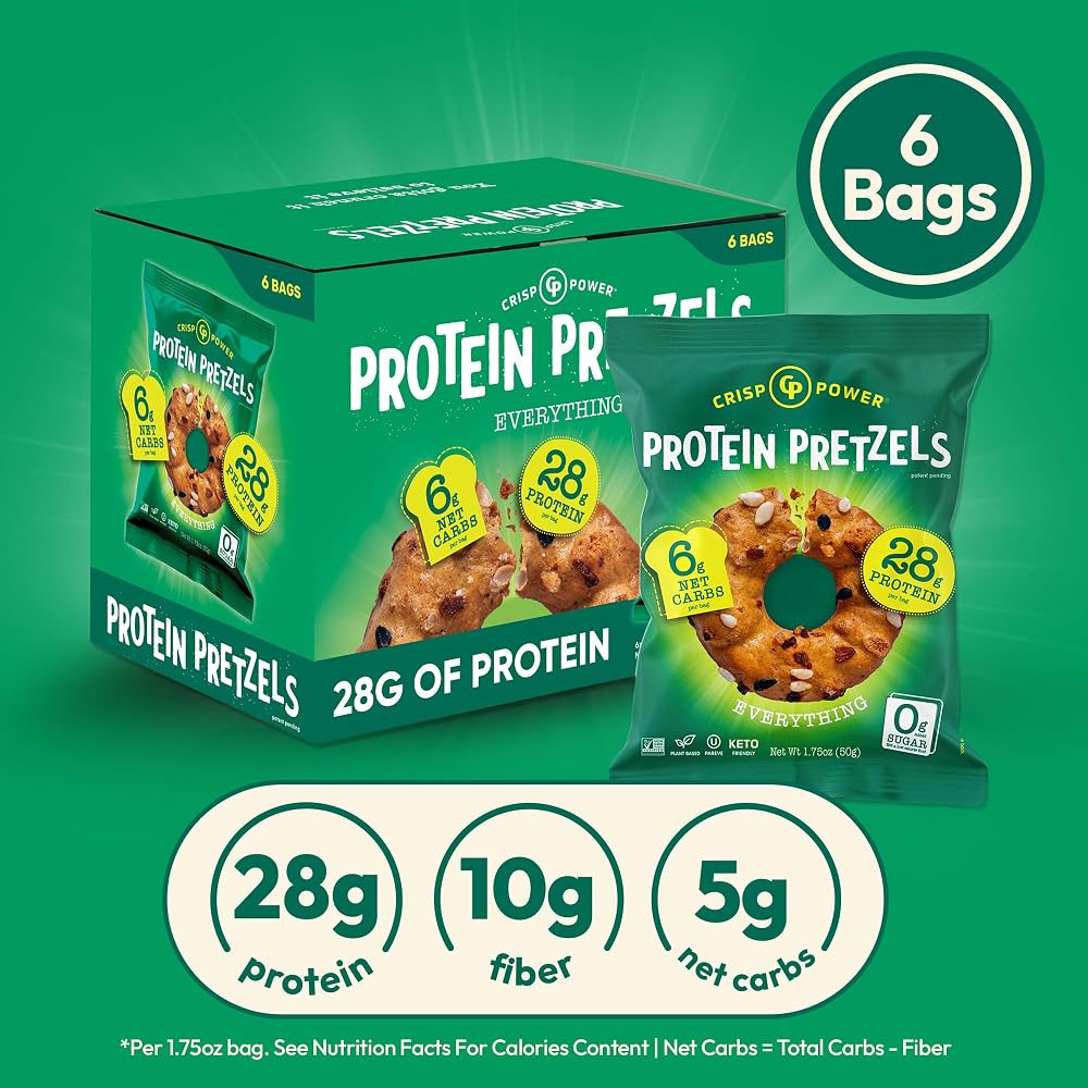 Crisp Power Everything Protein Pretzels High Protein Snack - 6 Pack - image 3