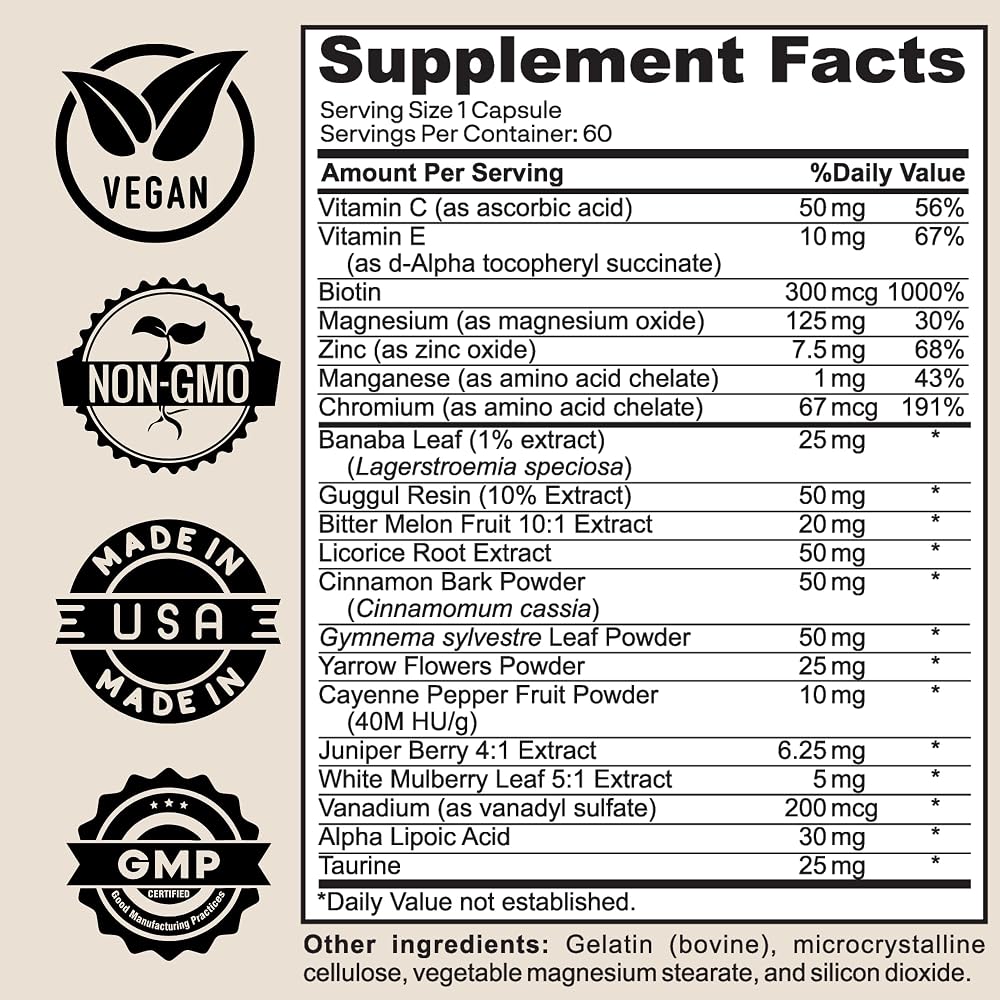 Herb Vitality Blood Sugar Support Supplement - 60 Capsules - image 3
