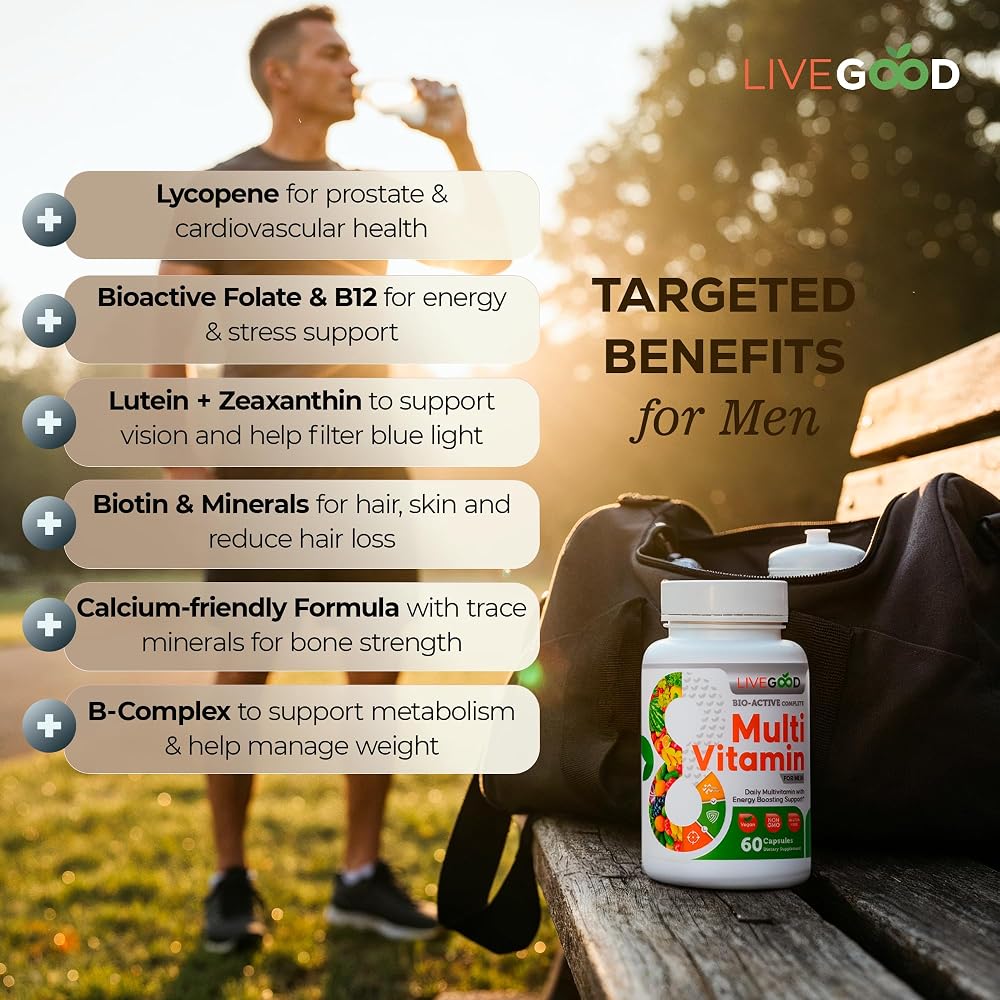 LiveGood Bio-Active Complete Multivitamin for Men - 60 Capsules - image 4