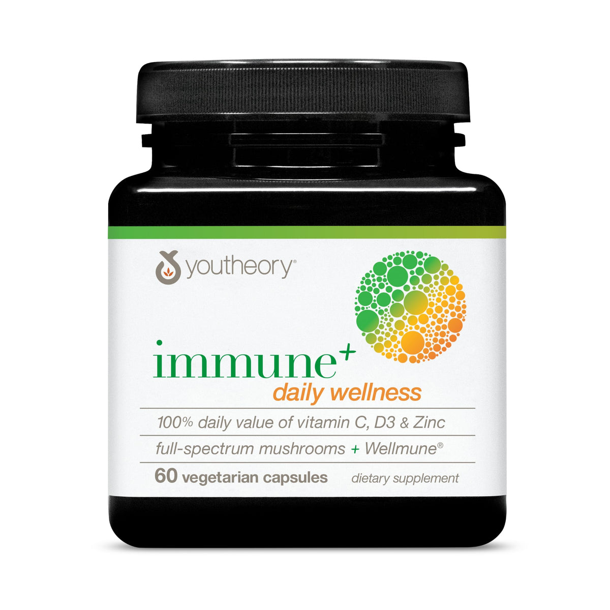 Youtheory Immune+ Daily Wellness Supplement - 60 Vegetarian Capsules
