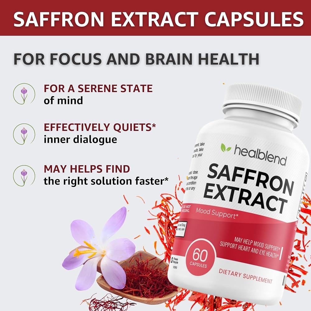 Healblend Natural Premium Saffron Extract 88.5 mg - 60 Capsules - image 4