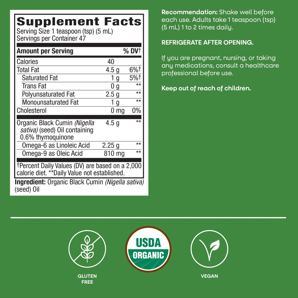 Nature's Way Organic Black Seed Oil - 8 Fl Oz - image 7
