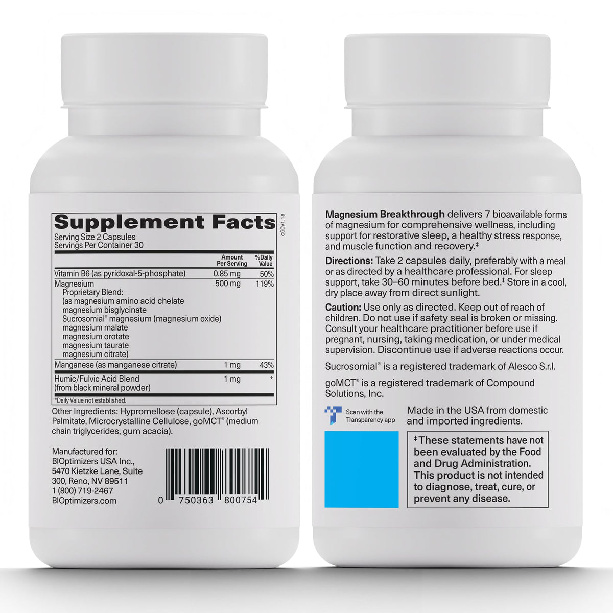 BiOptimizers Magnesium Breakthrough Supplement 4.2 - Has 7 Forms