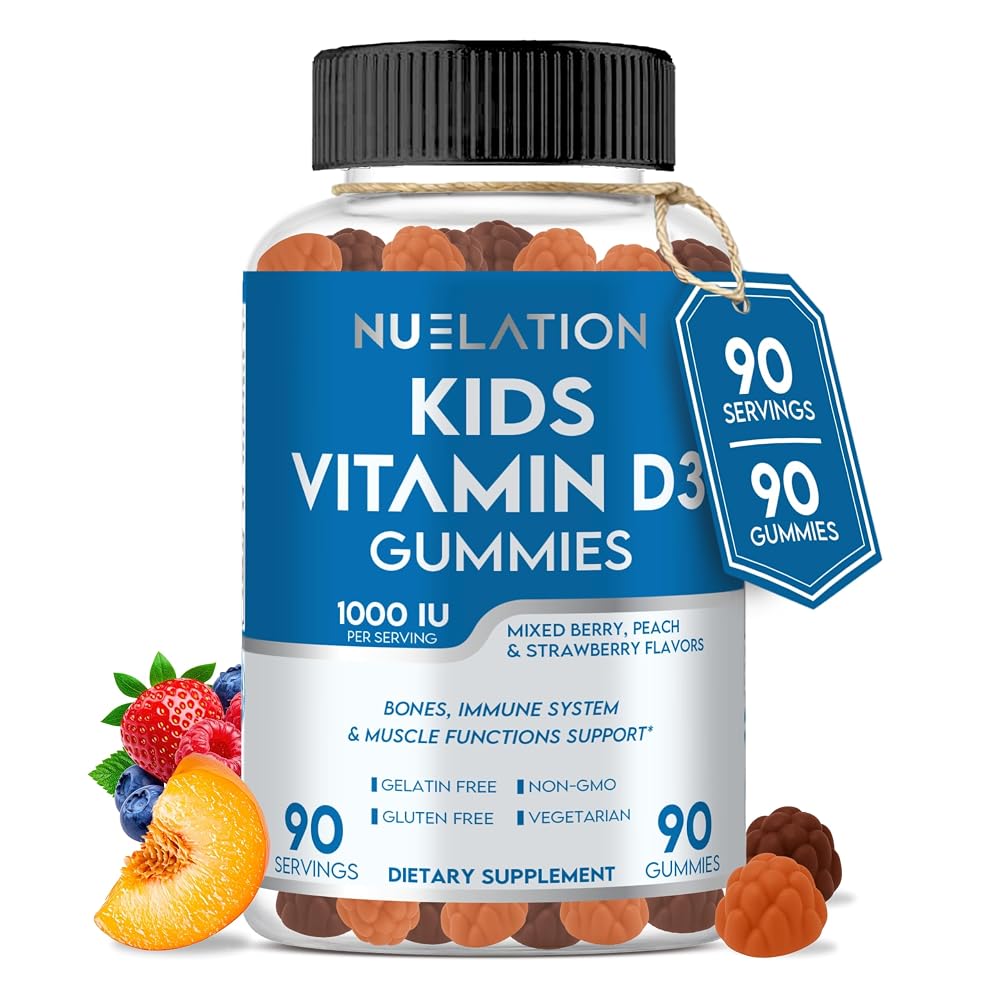 NUELATION Vitamin D3 Gummies for Kids 1000 IU - 90 Servings