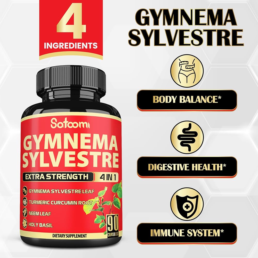 Satoomi Pure Gymnema Sylvestre Capsules Extract - 90 Capsules - image 3