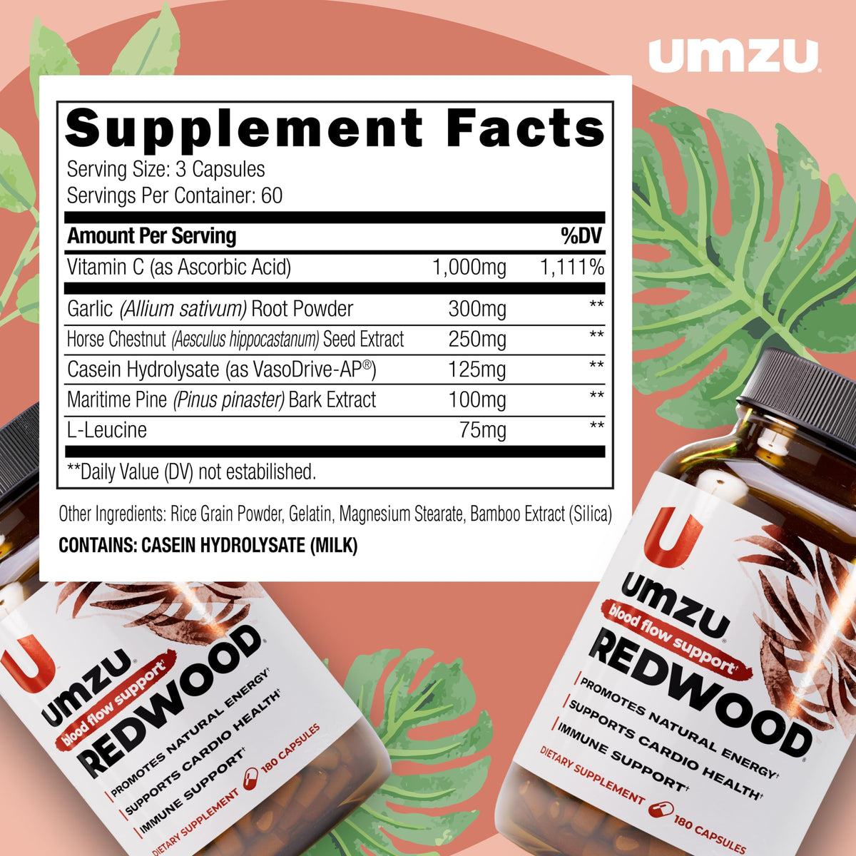 UMZU Redwood Nitric Oxide Booster - 30 Capsules - image 4