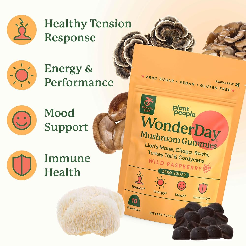 Plant People WonderDay Mushroom Gummies Mini Trial Size - 10 Count - image 4