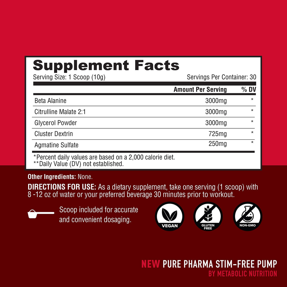 Metabolic Nutrition Stim Free Pump - 30 Servings - image 2