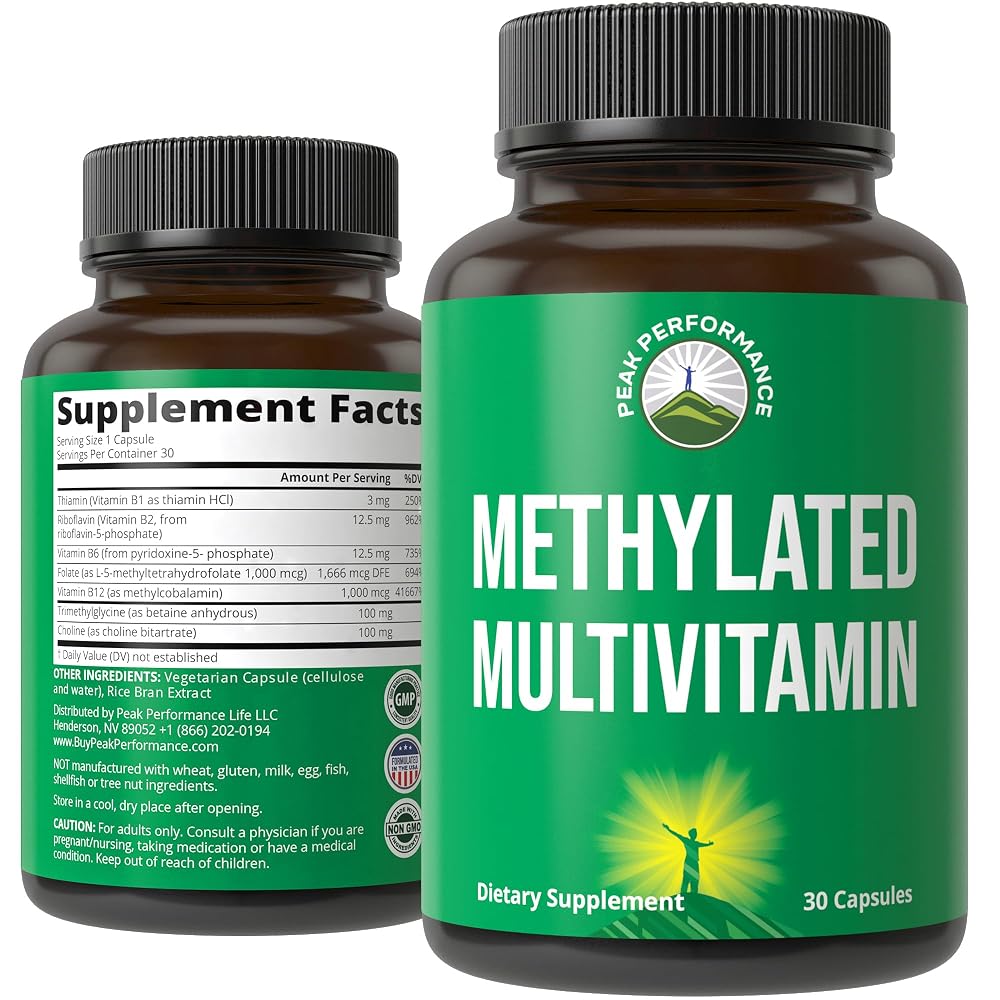 Peak Performance Methylated B Complex Multivitamin - 30 Capsules