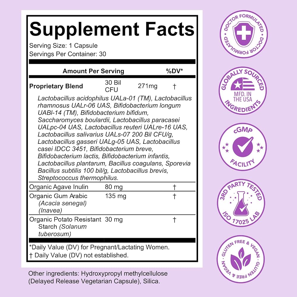 Premom Prenatal Prebiotics & Probiotics 30 Billion CFU - 30 Capsules - image 3