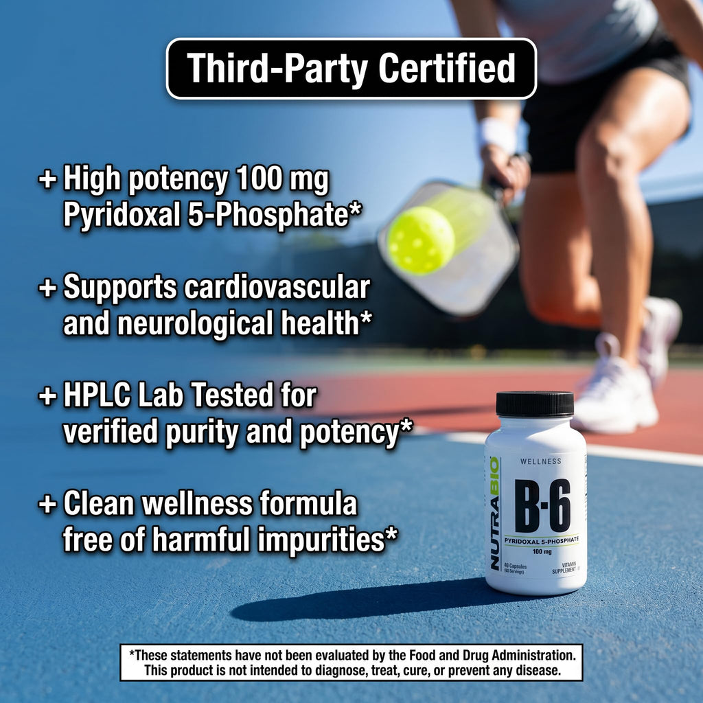 NutraBio Vitamin B6 P5P 100mg - 60 Vegetarian Capsules - image 4