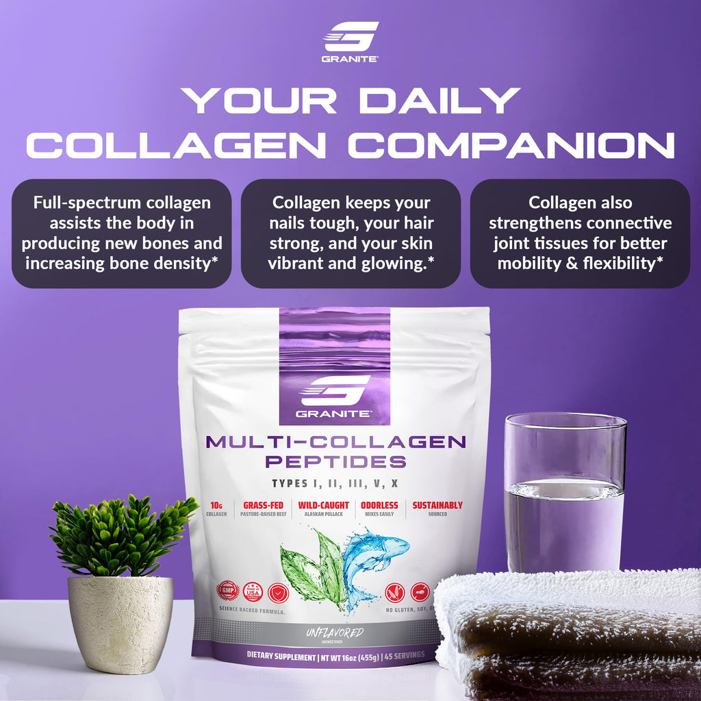 Granite Supplements Collagen Peptides Powder - 16 oz - image 2