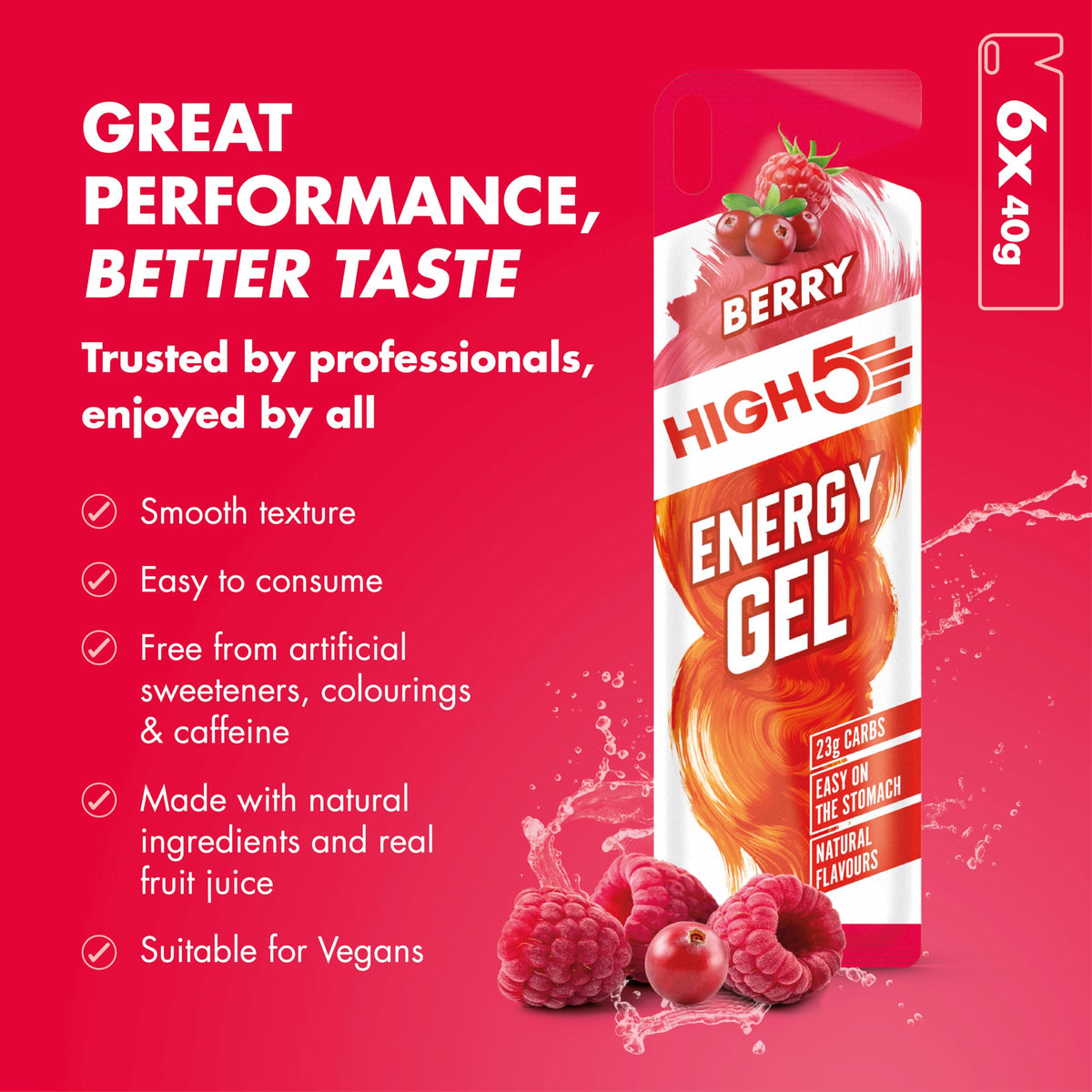 HIGH 5 Berry Energy Gel Vegan - 6 Sachets - image 3