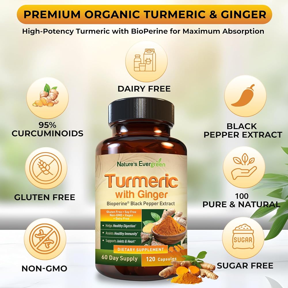 Nature's Evergreen Turmeric Ginger Joint Support - 90 Capsules - image 4