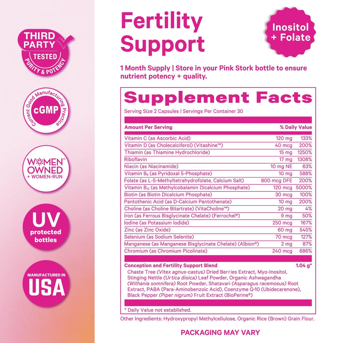 Pink Stork Fertility Support for Women - 60 Capsules - image 6