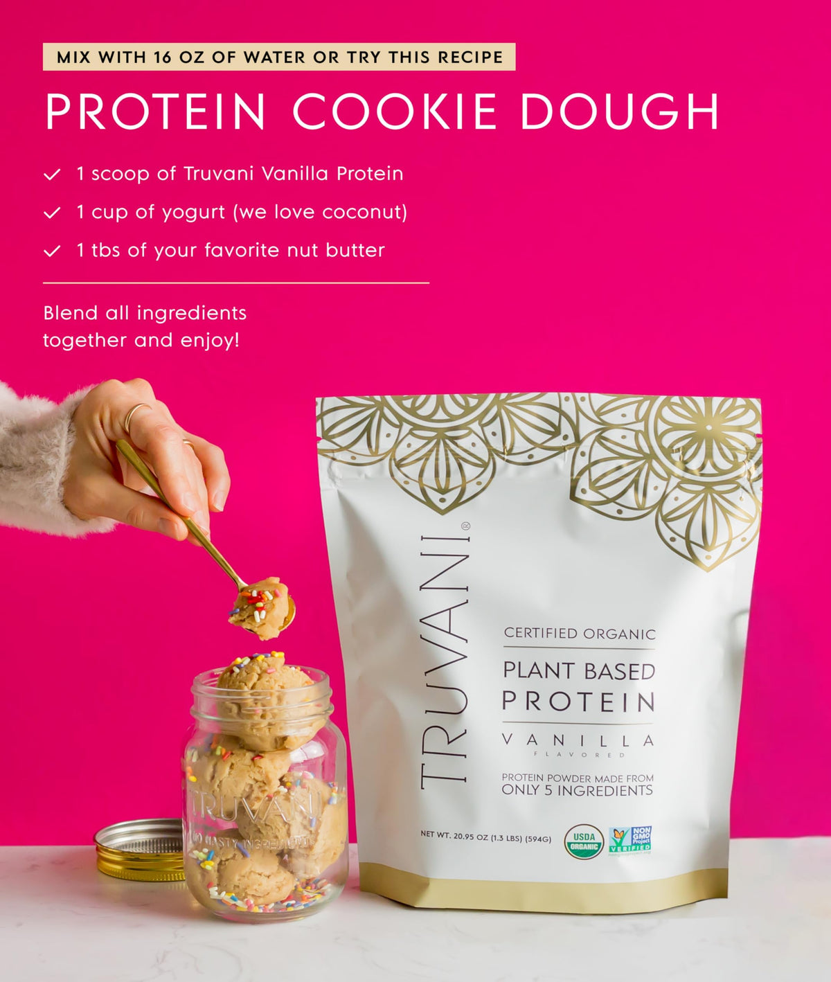 Truvani Vegan Pea Protein Powder