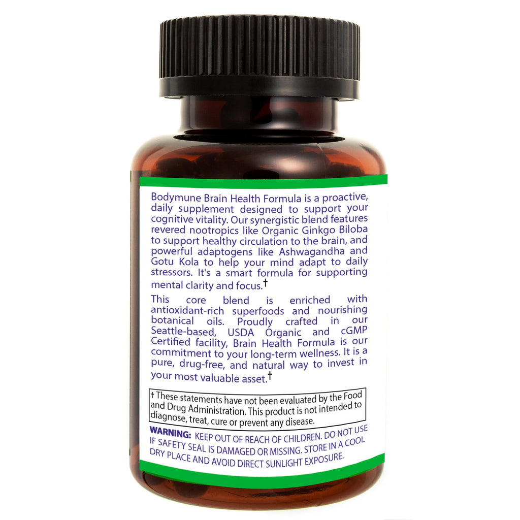 Bodymune Brain Health Formula Organic Nootropic - 60 Capsules - image 4