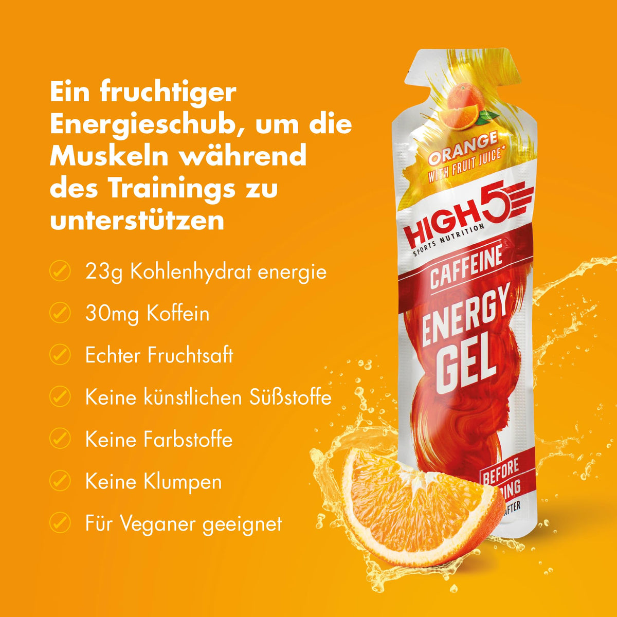 HIGH 5 Energy Gel Plus Orange - 20 x 38g Sachets - image 2