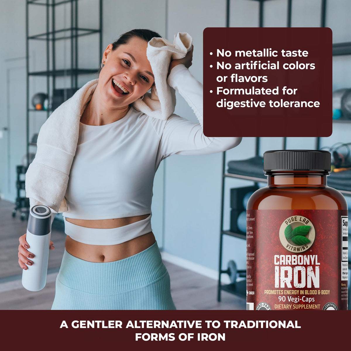 Pure Lab Vitamins Carbonyl Iron - 90 Vegetarian Capsules - image 6