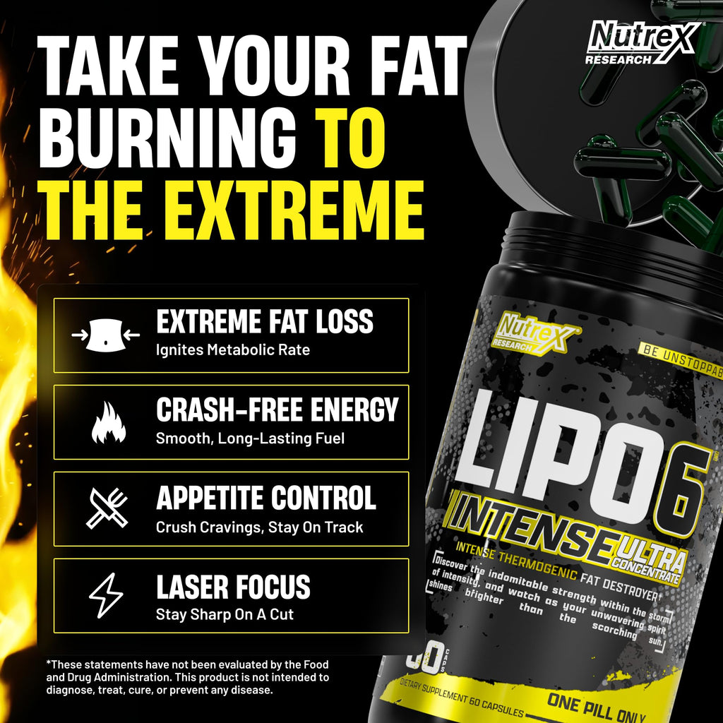 Nutrex Research Lipo6 Black Intense Thermogenic Fat Burner - 60 Capsules - image 2