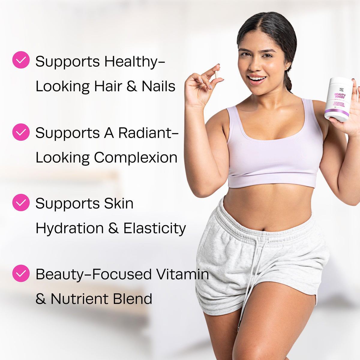 Hot Vita Beauty Boost Hair, Skin and Nails Vitamins - 60 Capsules - image 2