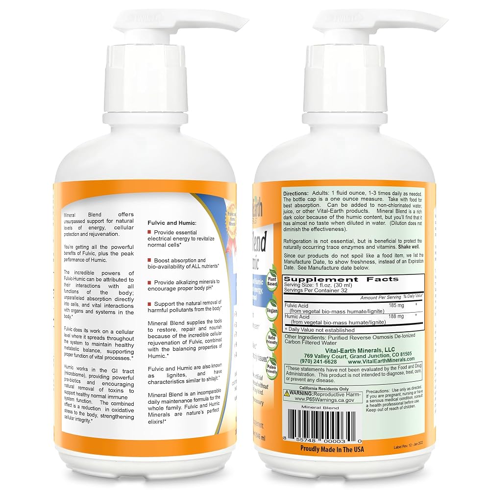 Vital Earth Minerals Fulvic Humic Mineral Blend Liquid - 32 Oz - image 2