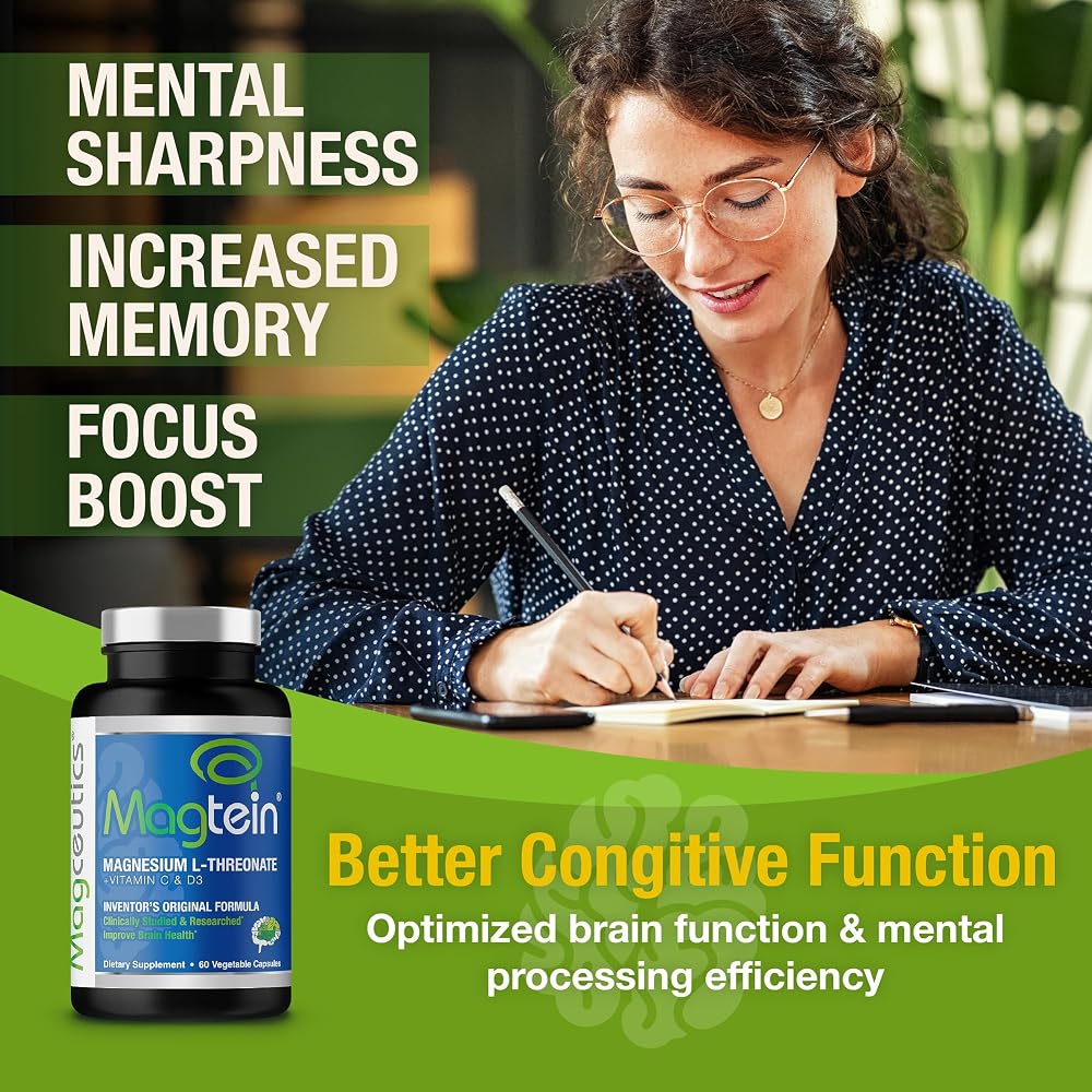 Magtein Magnesium L-Threonate Memory & Focus - 60 Vegetarian Capsules - image 2