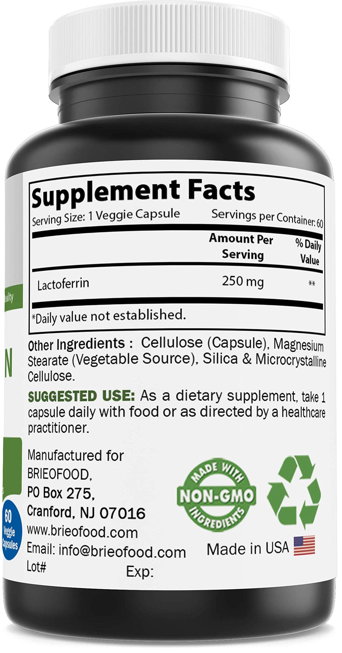 Brieofood Lactoferrin 250 mg - 60 Vegetarian Capsules - image 5