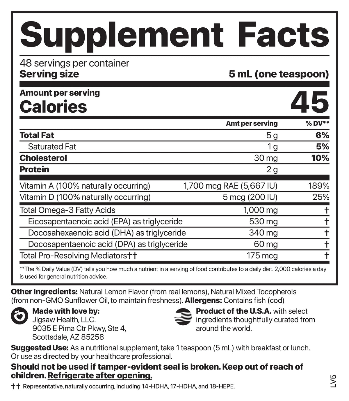 Jigsaw Health Alaskan Cod Liver Oil Liquid - 48 Servings - image 2