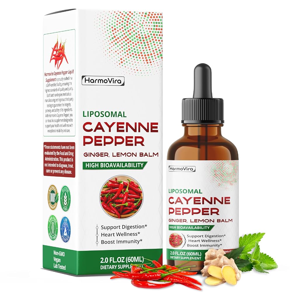 HarmoVira Liposomal Cayenne 7-in-1 Complex for Digestive Wellness - 2 fl oz