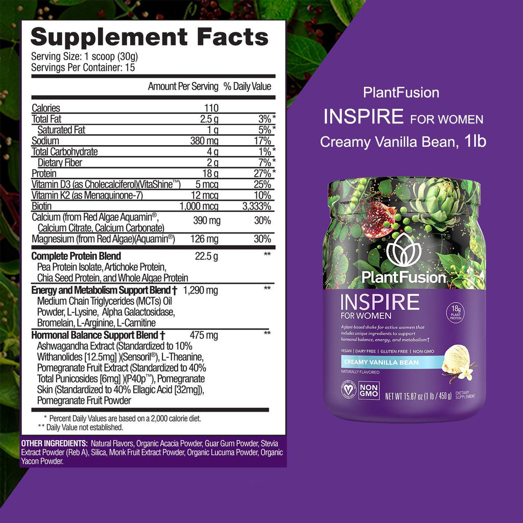 PlantFusion Inspire Plant Protein Powder for Women