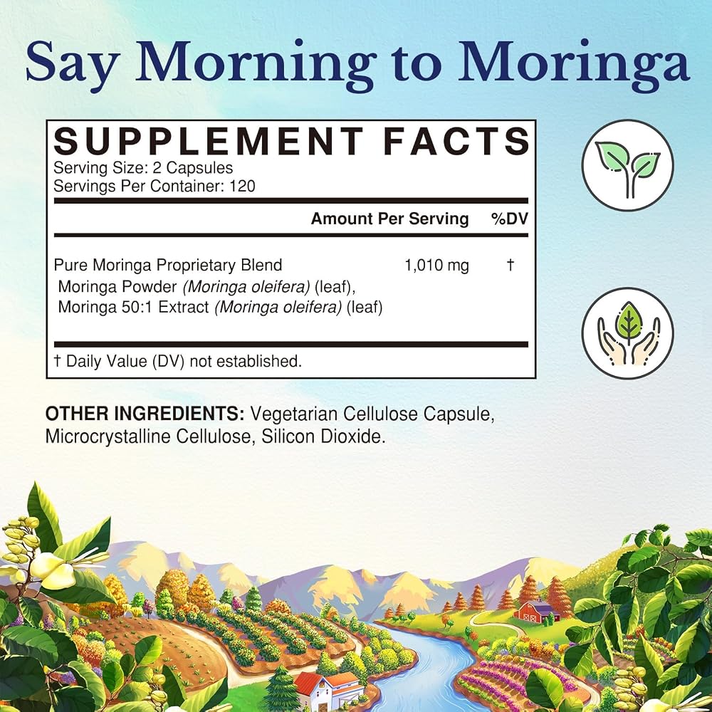 Vitalitown Moringa Capsules 11,000 MG, Pure Moringa Oleifera Leaves