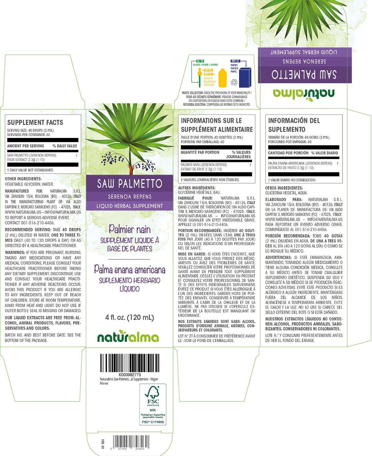 Naturalma Saw Palmetto Fruit Liquid Extract - 4 fl oz - image 2