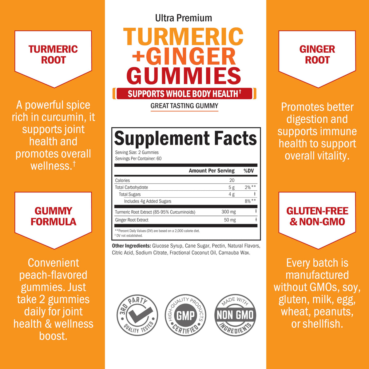 BioSchwartz Turmeric Curcumin with Ginger Gummies - 120 Count - image 3
