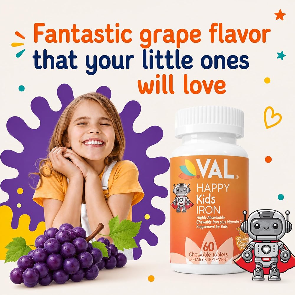 VAL Happy Kids Iron Supplements Chewable Tablets - 60 Count - image 7